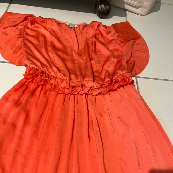 Umgee Orange Ruffle Dress - Picture 2 of 6